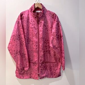 Reebok Vintage Womens Pink Floral Lightweight Nylon Vented Windbreaker
Jacket M